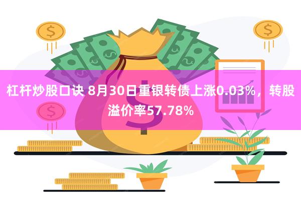 杠杆炒股口诀 8月30日重银转债上涨0.03%，转股溢价率57.78%